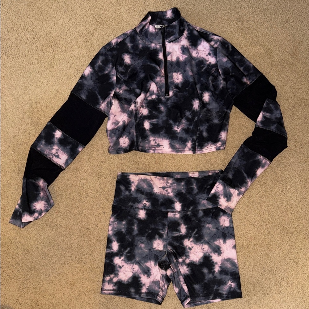 Forever 21 Pink and Black Tie-Dye Set